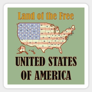 United States of America USA + Flag Sticker